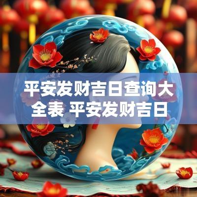 平安发财吉日查询大全表 平安发财吉日查询11月
