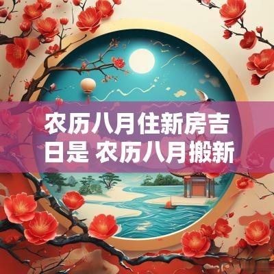 农历八月住新房吉日是 农历八月搬新房的黄道吉日