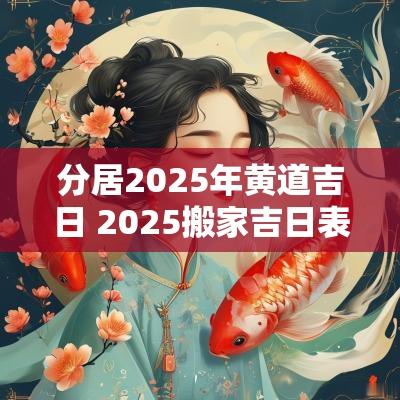 分居2025年黄道吉日 2025搬家吉日表