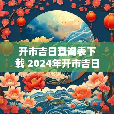开市吉日查询表下载 2025年开市吉日