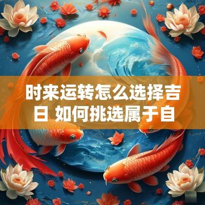 时来运转怎么选择吉日 如何挑选属于自己的吉日