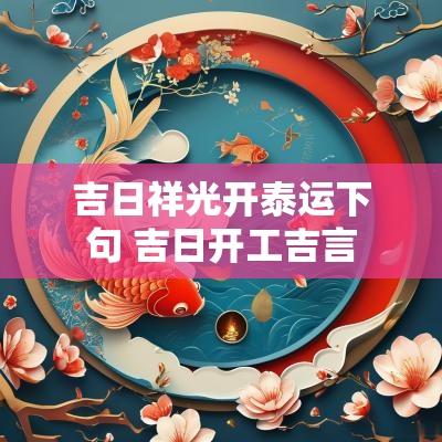 吉日祥光开泰运下句 吉日开工吉言