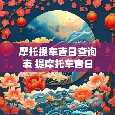 摩托提车吉日查询表 提摩托车吉日