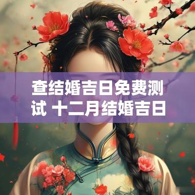 查结婚吉日免费测试 十二月结婚吉日查询