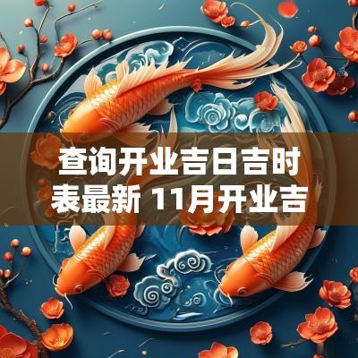 查询开业吉日吉时表最新 11月开业吉日吉时查询