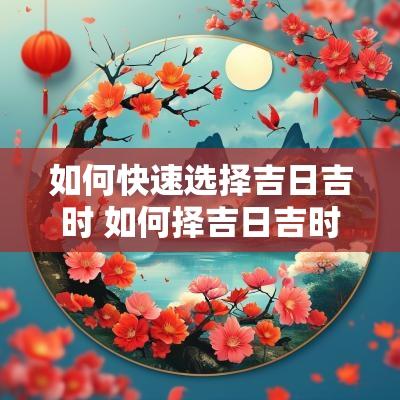如何快速选择吉日吉时 如何择吉日吉时视频