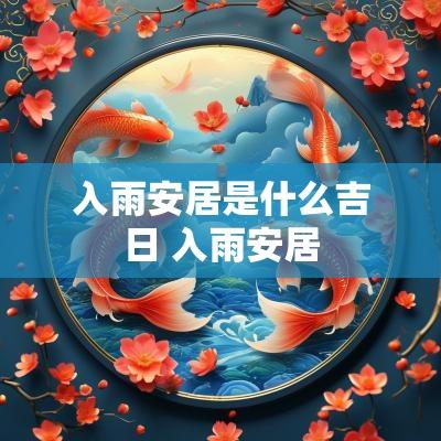 入雨安居是什么吉日 入雨安居