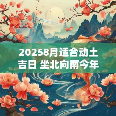 20258月适合动土吉日 坐北向南今年有动土吉日吗