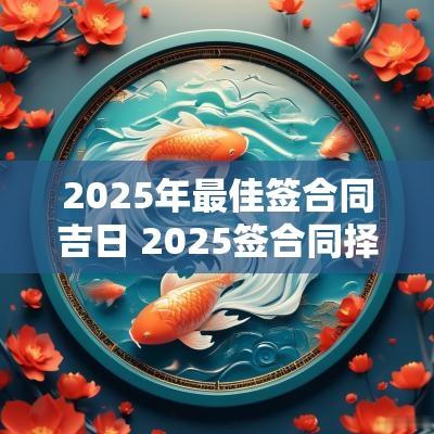 2025年最佳签合同吉日 2025签合同择吉日