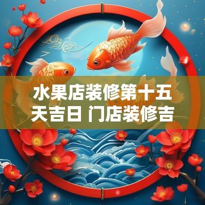 水果店装修第十五天吉日 门店装修吉日吉时查询