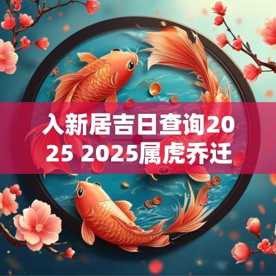 入新居吉日查询2025 2025属虎乔迁新居吉日