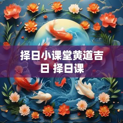 择日小课堂黄道吉日 择日课