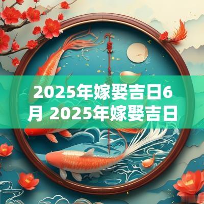 2025年嫁娶吉日6月 2025年嫁娶吉日一览表大全