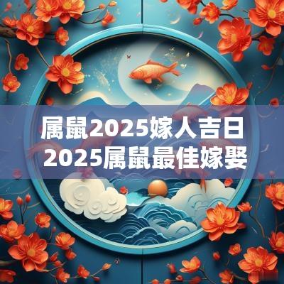 属鼠2025嫁人吉日 2025属鼠最佳嫁娶吉日