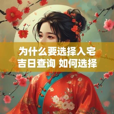 为什么要选择入宅吉日查询 如何选择搬家入宅吉日