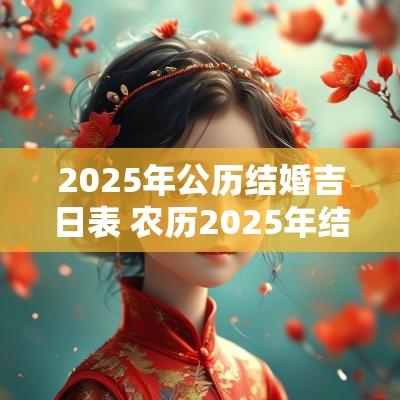 2025年公历结婚吉日表 农历2025年结婚吉日查询表