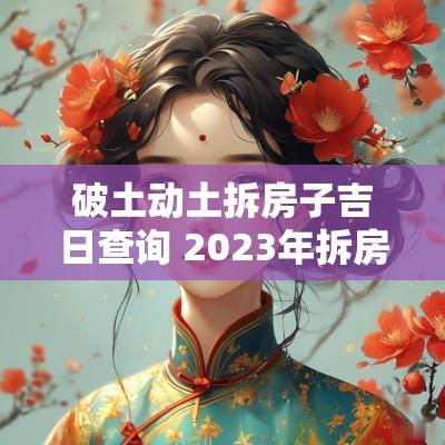 破土动土拆房子吉日查询 2025年拆房动土吉日一览表