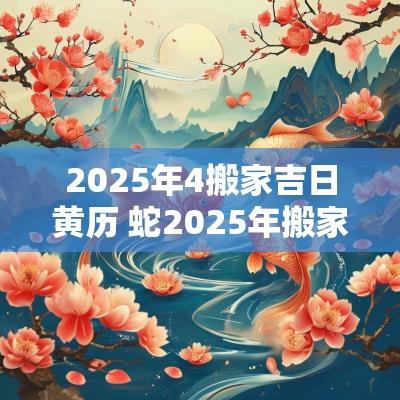 2025年4搬家吉日黄历 蛇2025年搬家吉日