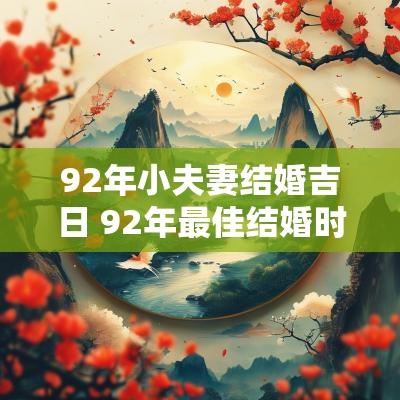 92年小夫妻结婚吉日 92年最佳结婚时间