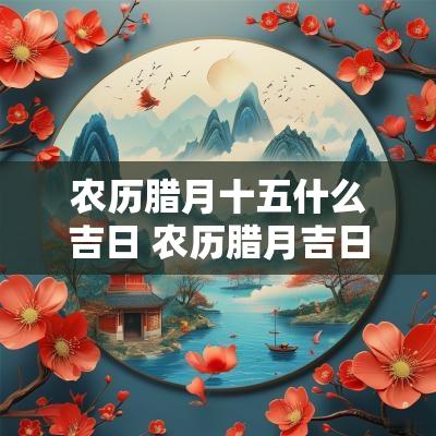 农历腊月十五什么吉日 农历腊月吉日一览表