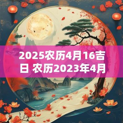 2025农历4月16吉日 农历2025年4月16日是黄道吉日吗