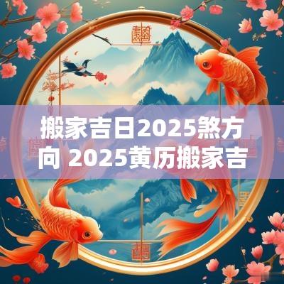 搬家吉日2025煞方向 2025黄历搬家吉日查询