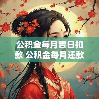 公积金每月吉日扣款 公积金每月还款日期有讲究吗