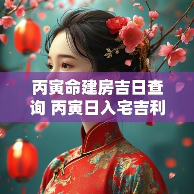 丙寅命建房吉日查询 丙寅日入宅吉利吗