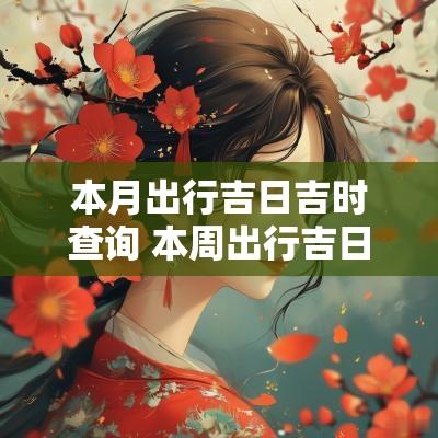 本月出行吉日吉时查询 本周出行吉日吉时