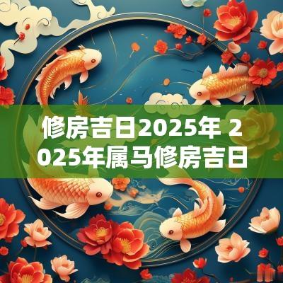 修房吉日2025年 2025年属马修房吉日