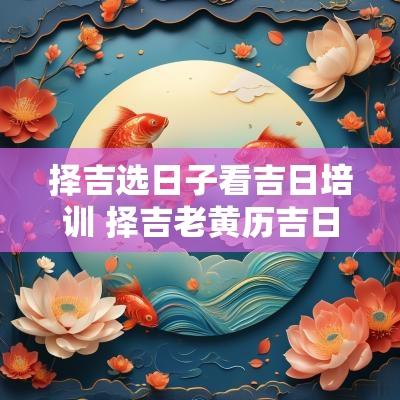 择吉选日子看吉日培训 择吉老黄历吉日查询