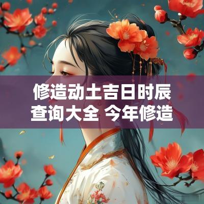 修造动土吉日时辰查询大全 今年修造动土吉日查询表最新