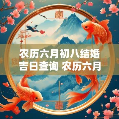 农历六月初八结婚吉日查询 农历六月初八的吉日