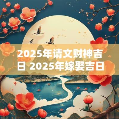 2025年请文财神吉日 2025年嫁娶吉日吉时