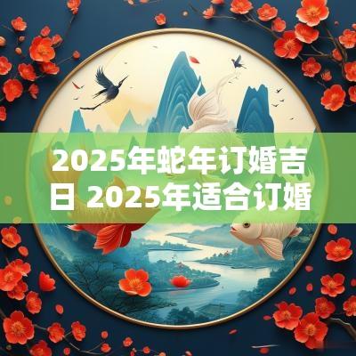 2025年蛇年订婚吉日 2025年适合订婚的良辰吉日