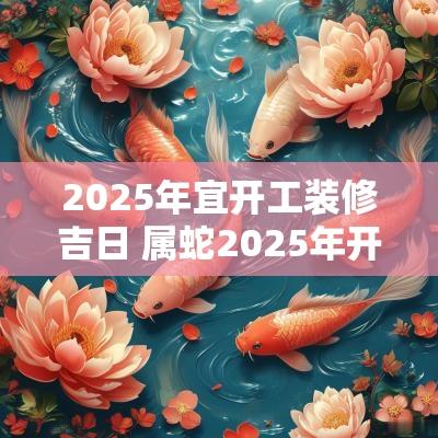 2025年宜开工装修吉日 属蛇2025年开工吉日