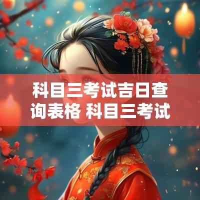 科目三考试吉日查询表格 科目三考试吉日查询