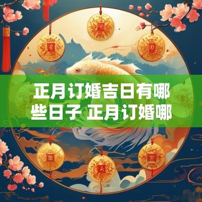 正月订婚吉日有哪些日子 正月订婚哪一天好