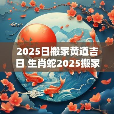 2025日搬家黄道吉日 生肖蛇2025搬家入宅吉日