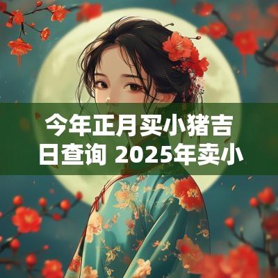 今年正月买小猪吉日查询 2025年卖小猪吉日