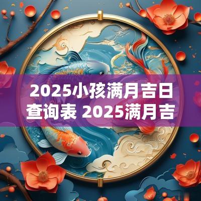 2025小孩满月吉日查询表 2025满月吉日查询