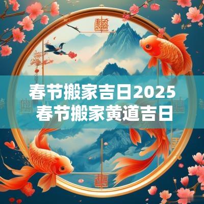 春节搬家吉日2025 春节搬家黄道吉日