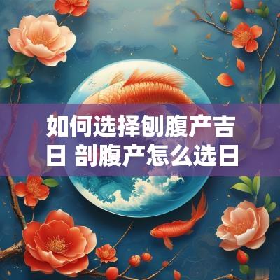如何选择刨腹产吉日 剖腹产怎么选日子和时辰