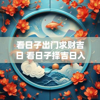 看日子出门求财吉日 看日子择吉日入宅