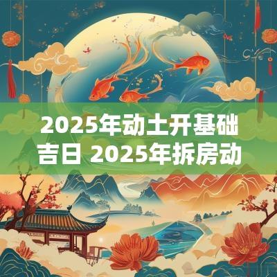 2025年动土开基础吉日 2025年拆房动土吉日