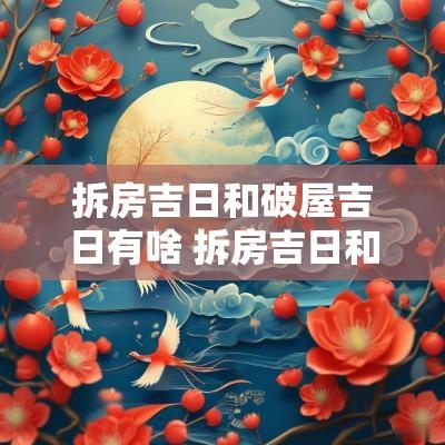 拆房吉日和破屋吉日有啥 拆房吉日和时辰