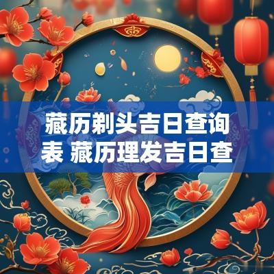 藏历剃头吉日查询表 藏历理发吉日查询2025年