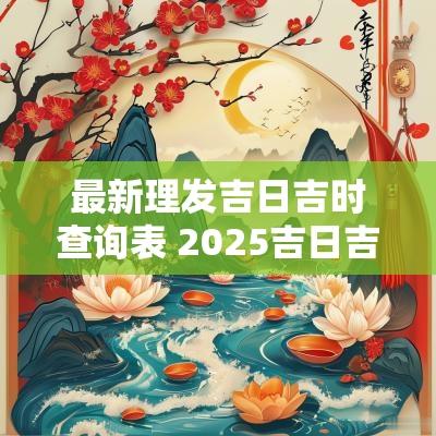 最新理发吉日吉时查询表 2025吉日吉时理发查询