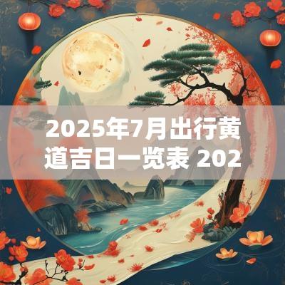 2025年7月出行黄道吉日一览表 2025年1月出行黄道吉日