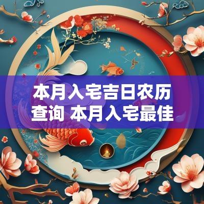 本月入宅吉日农历查询 本月入宅最佳日期